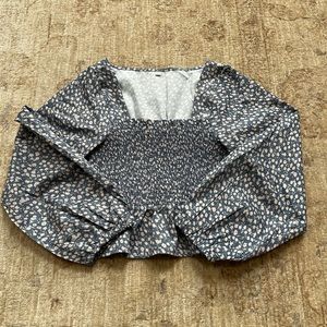 Ruched Floral Top, Size XS